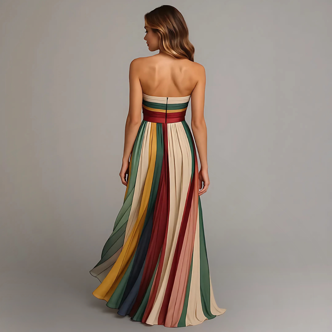 Camila | Vestido Largo Multicolor Elegante