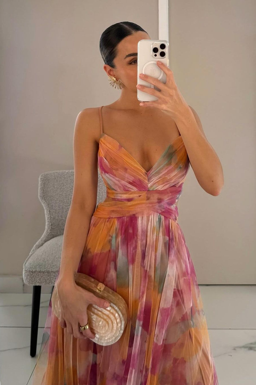 Giselle | Vestido Largo Elegante con Estampado Floral