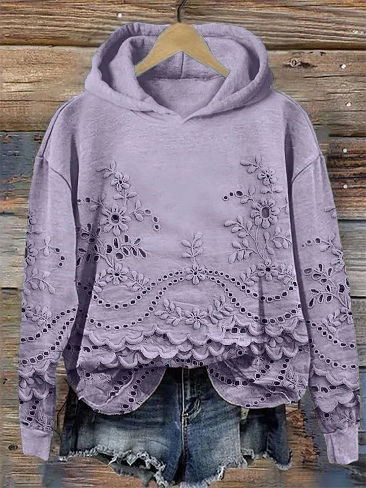 Isabella | Sudadera con Capucha Bordada y Estilo Floral