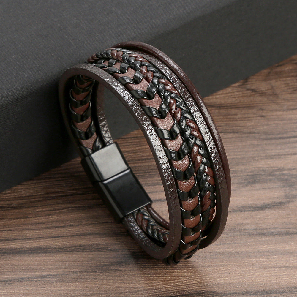 Ragnar | Pulsera Vikinga de Cuero Trenzado