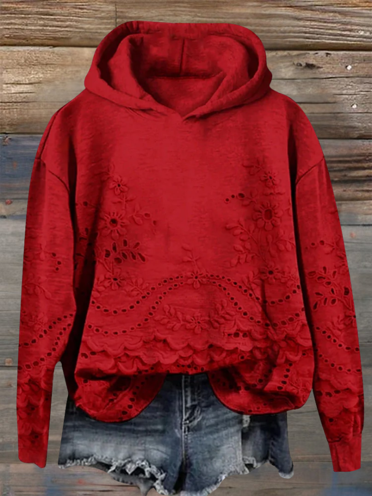 Isabella | Sudadera con Capucha Bordada y Estilo Floral