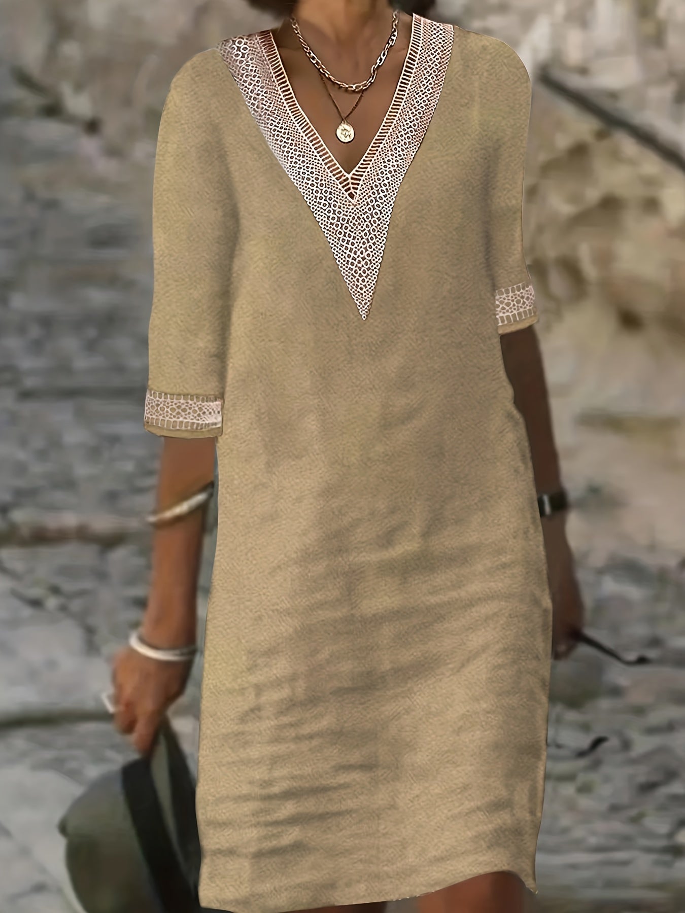 Lucía | Vestido con Cuello en V Elegante