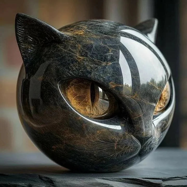 Eclipse | Escultura Decorativa de Gato Negro Elegante