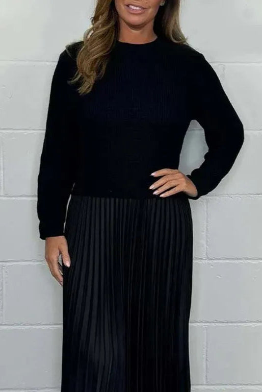 Claudia | Vestido Maxi Elegante con Falda Plisada