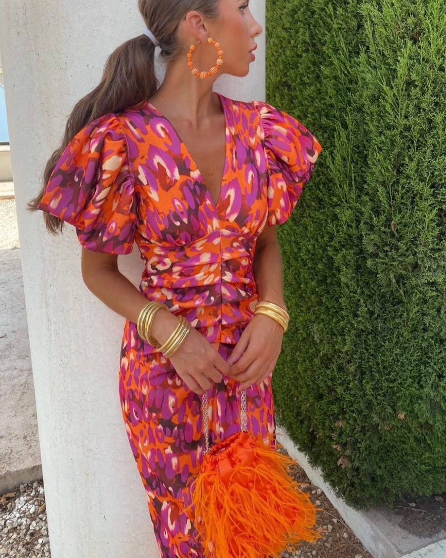 Simona | Vestido Floral con Elegancia Primaveral