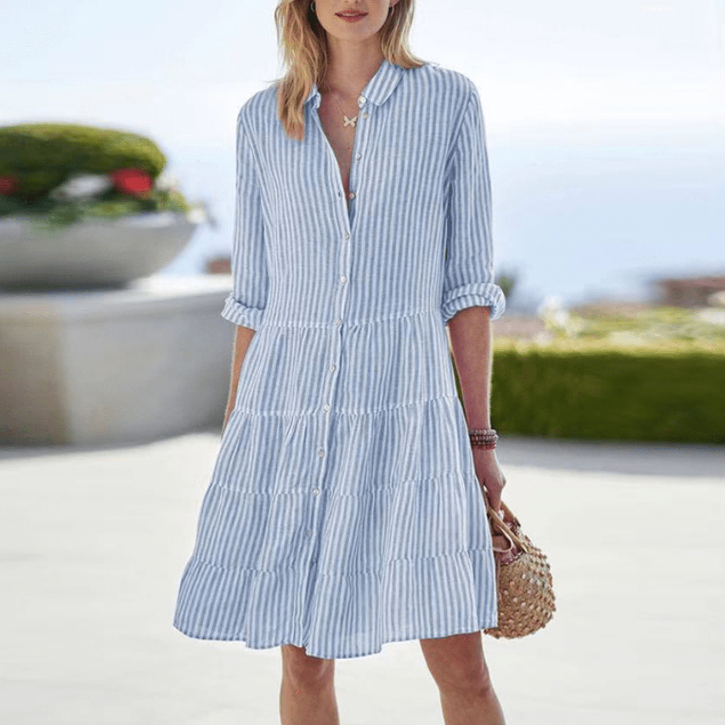Clara | Vestido Elegante a Rayas