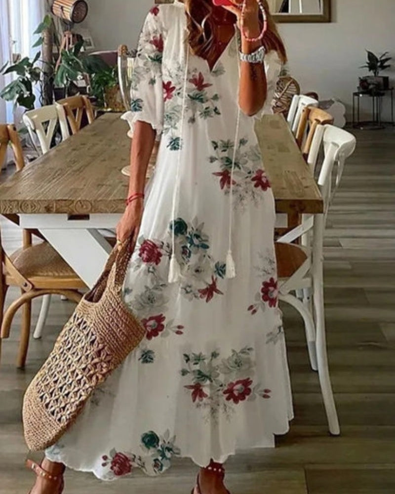 Andrea | Vestido Boho Vintage con Escote en V