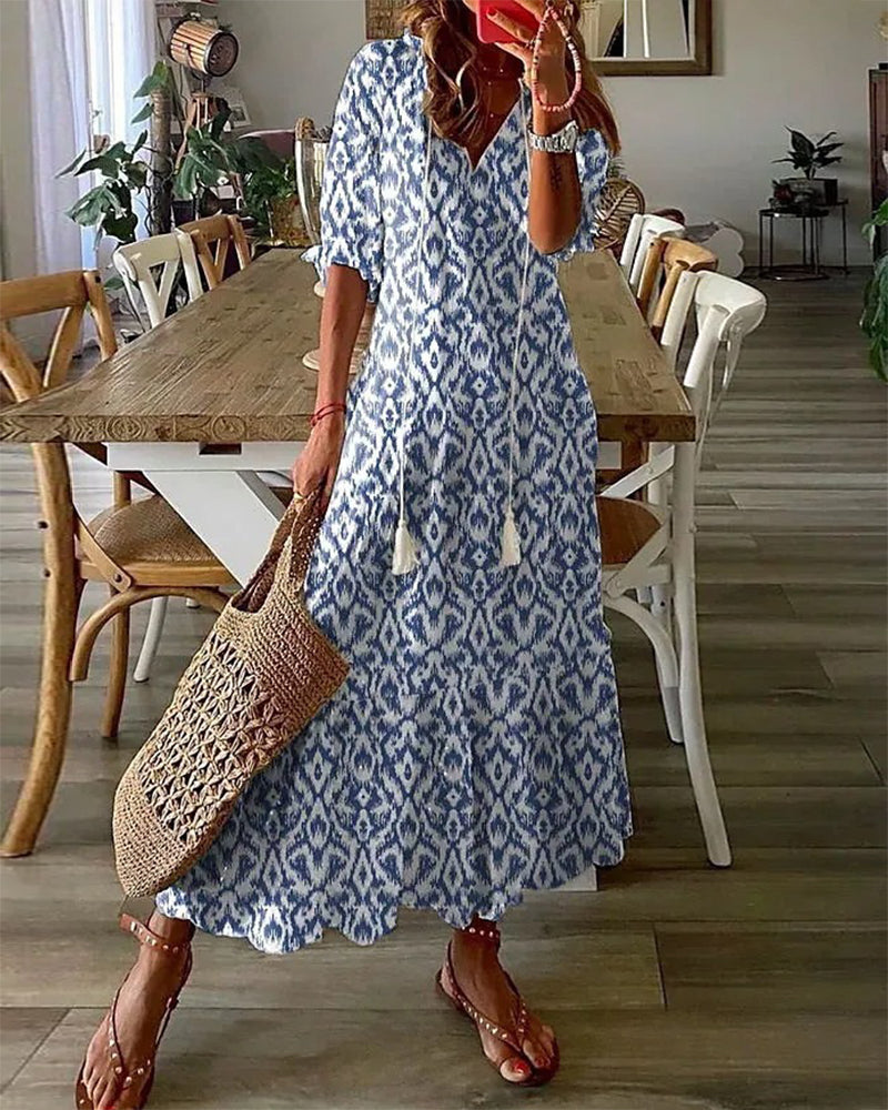 Andrea | Vestido Boho Vintage con Escote en V