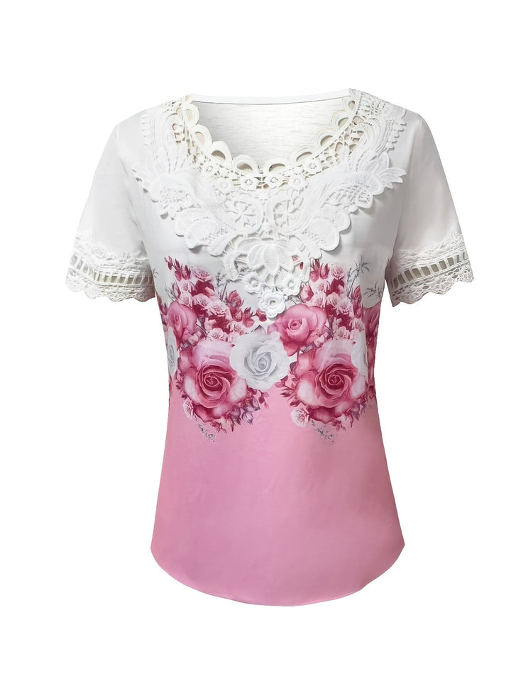 Yamileth | Top floral con encaje
