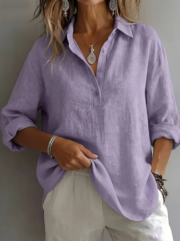 Herminia | Blusa holgada con cuello camisero