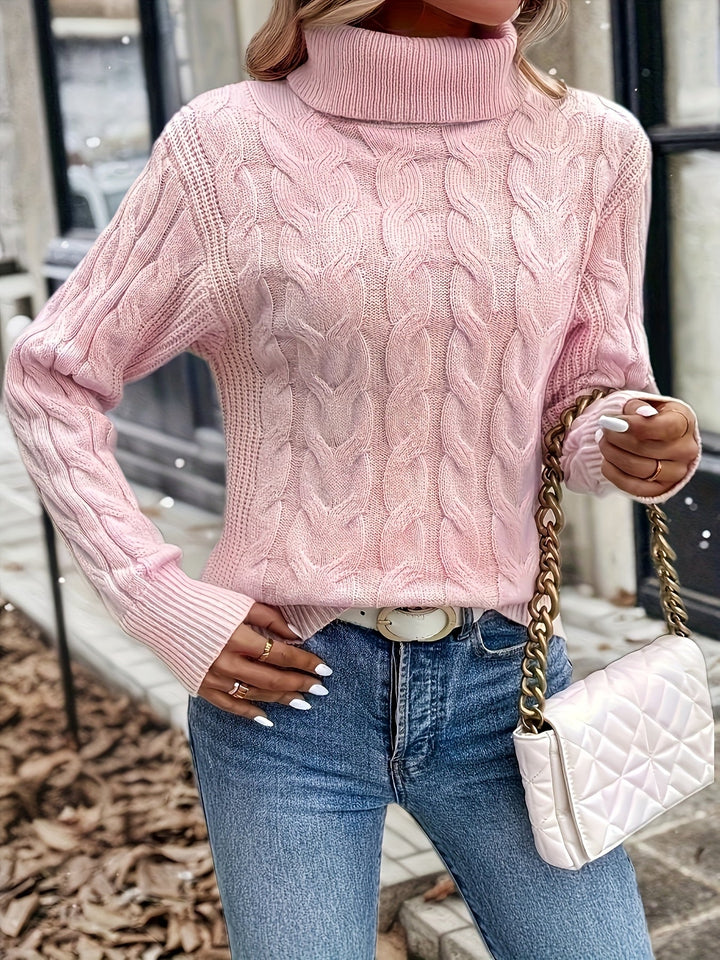 Sarai | Sweater de punto trenzado cuello alto