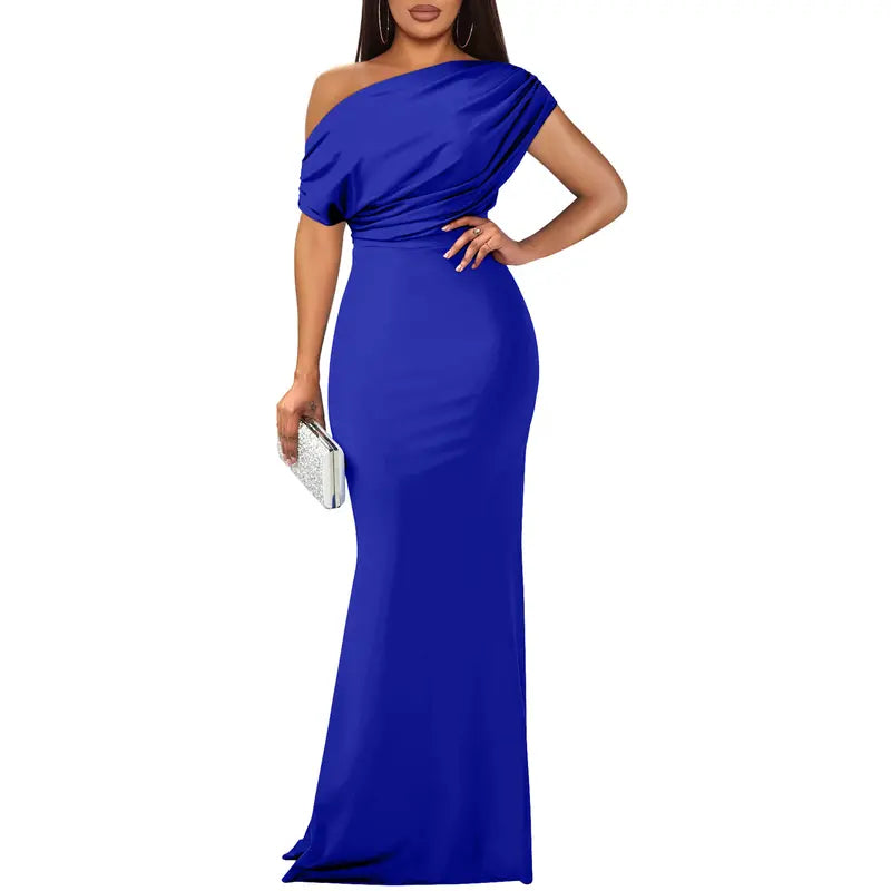 Imelda | Vestido largo de fiesta con escote asimétrico
