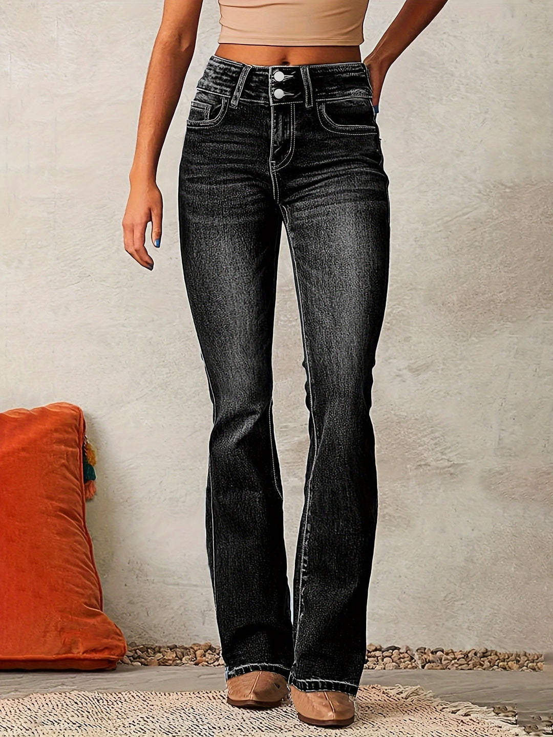 Maríangel | Jeans de tiro alto acampanados