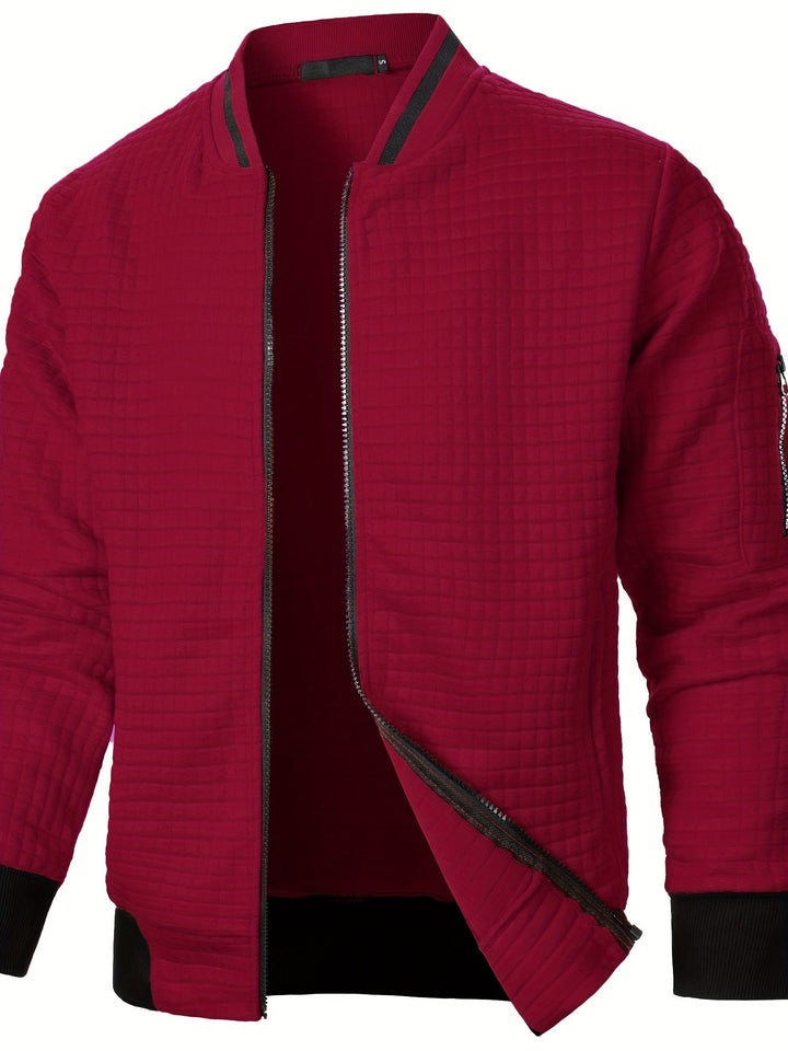 Anthony | Chaqueta bomber con textura y cierre completo