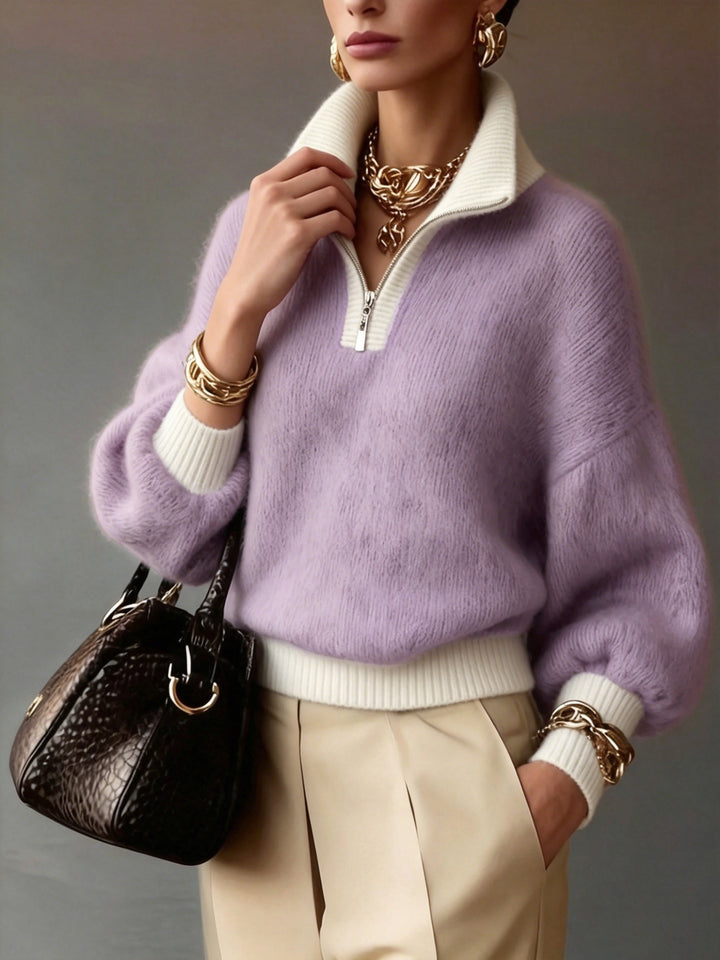 Ana | Sweater holgado con medio cierre