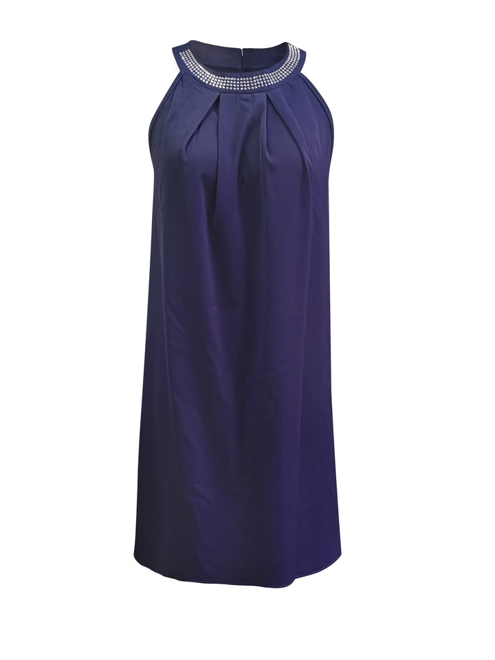 Marta Elena | Vestido sin mangas con escote aplicado