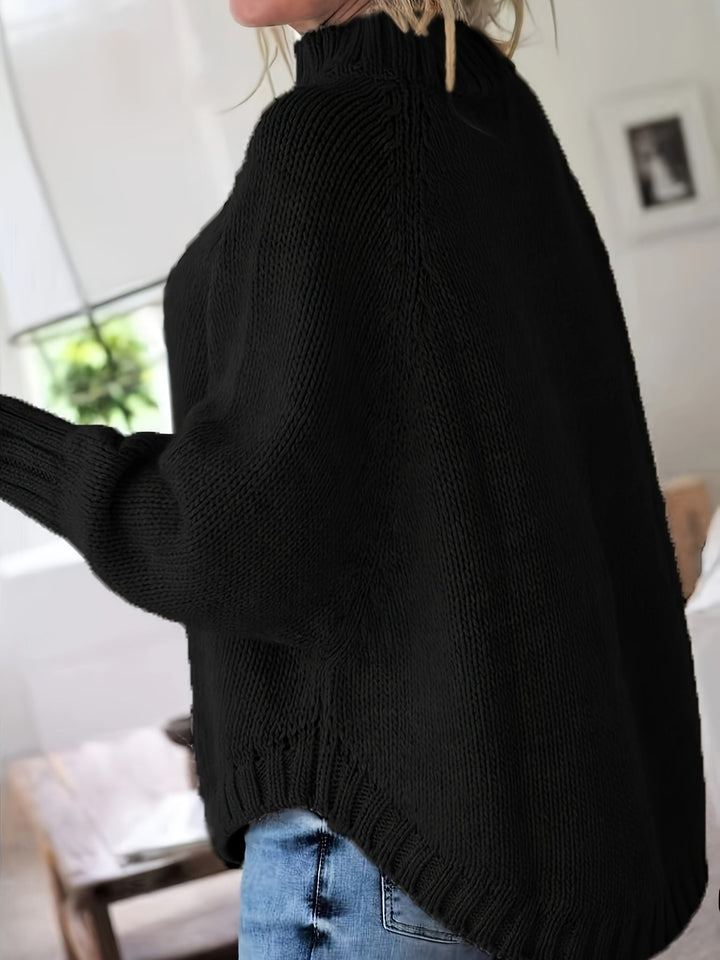 Eugenia | Sweater de punto trenzado con cuello alto