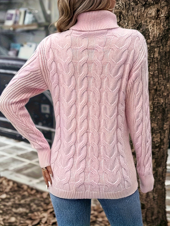 Sarai | Sweater de punto trenzado cuello alto