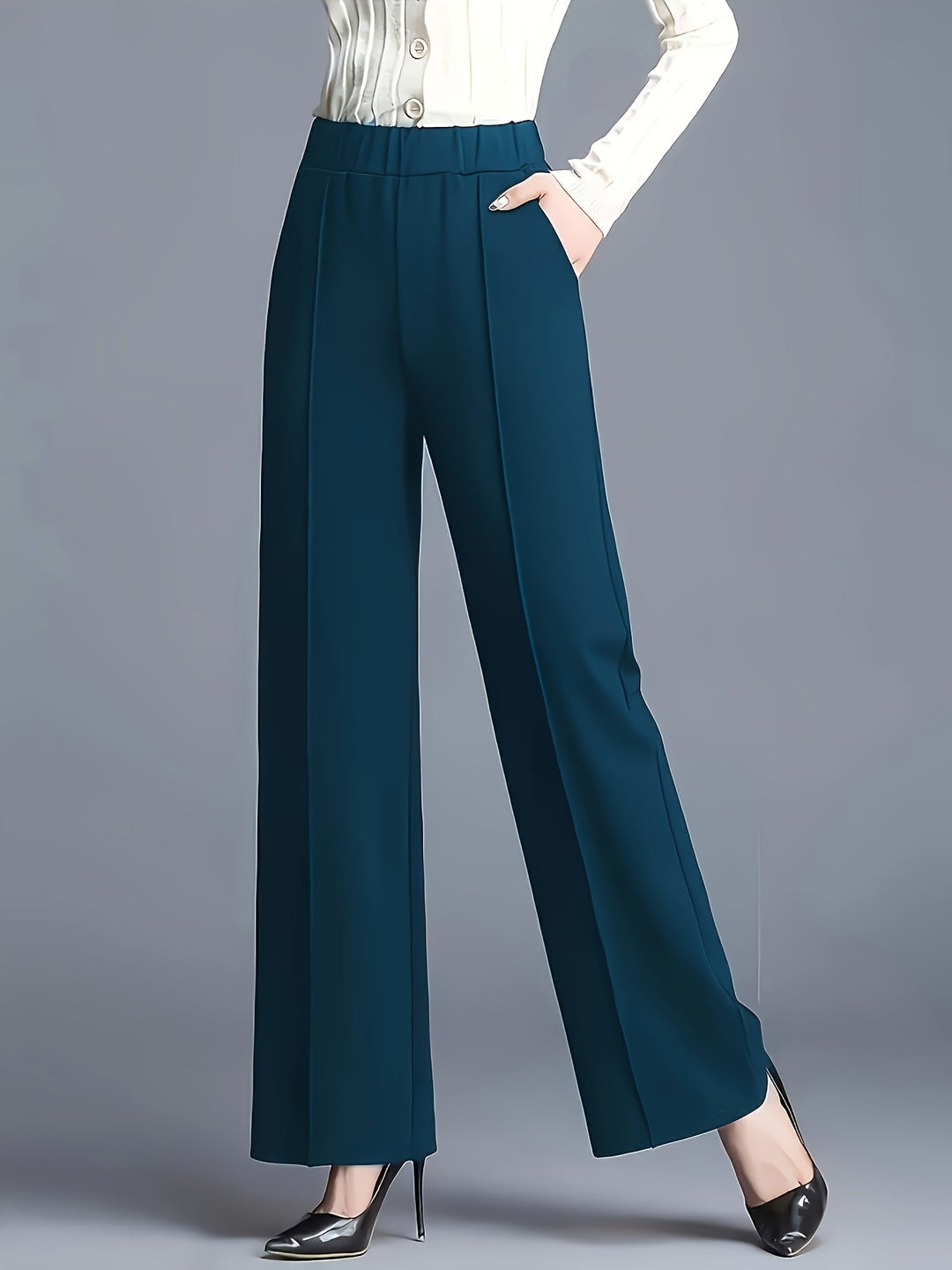 Saray | Pantalones de tiro alto y pierna ancha