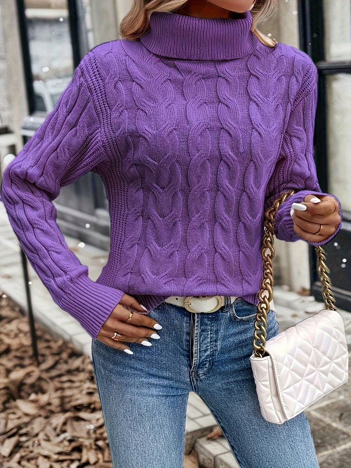 Sarai | Sweater de punto trenzado cuello alto