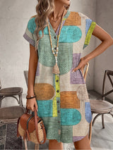 Carla Andrea | Vestido camisero con estampado geométrico