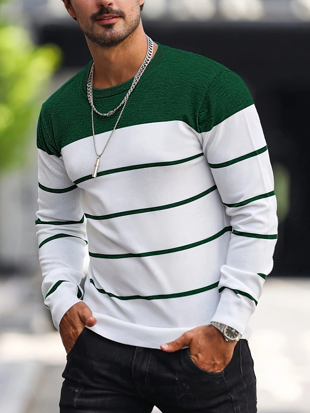 Enrique | Sweater a rayas cuello redondo