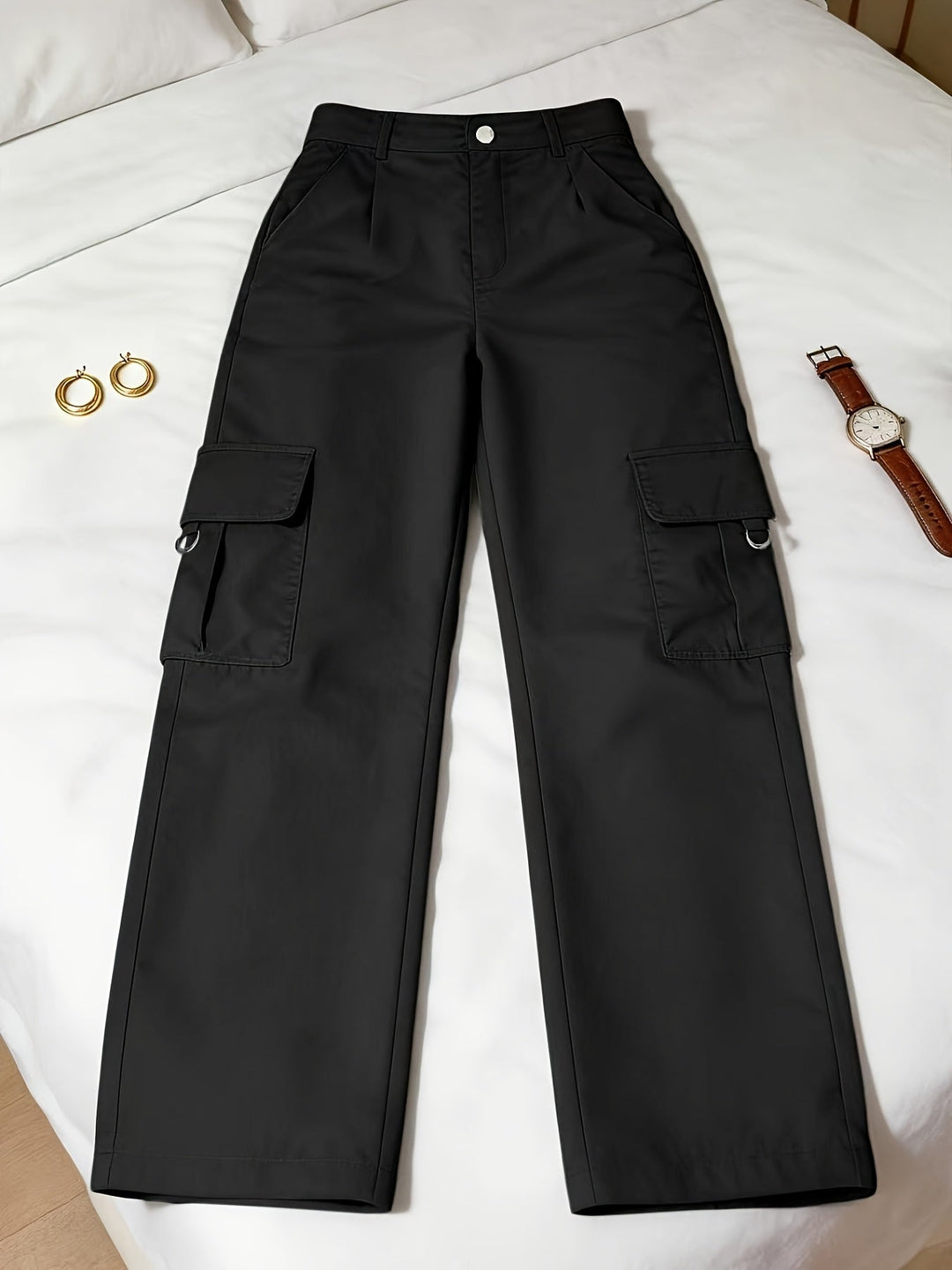 Alida | Pantalón cargo tiro alto de pierna ancha