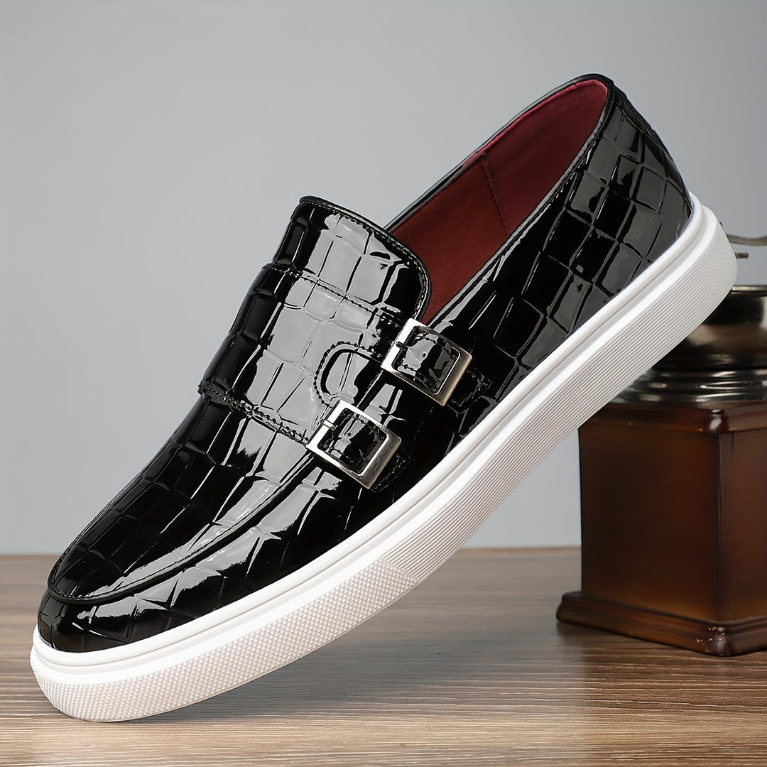 Gilbert | Mocasines texturados con doble hebilla