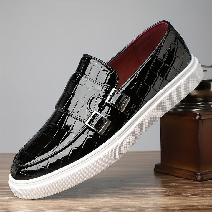 Gilbert | Mocasines texturados con doble hebilla