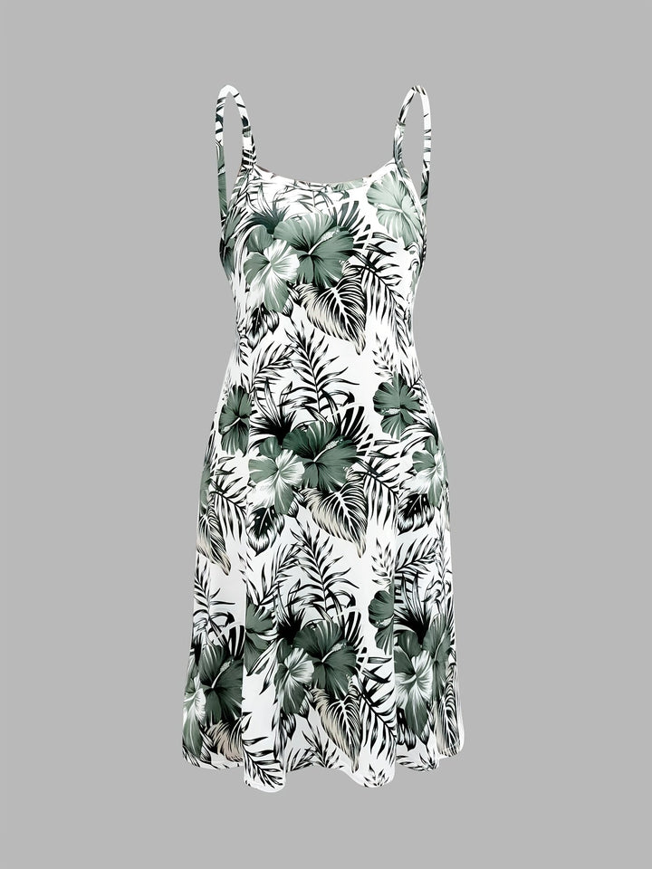 Jayleen | Vestido veraniego de tiritas con estampado tropical