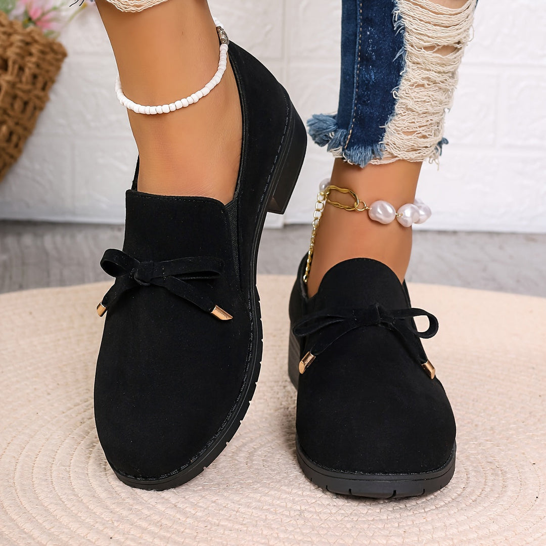Ciriaca | Mocasines con moño y taco bajo