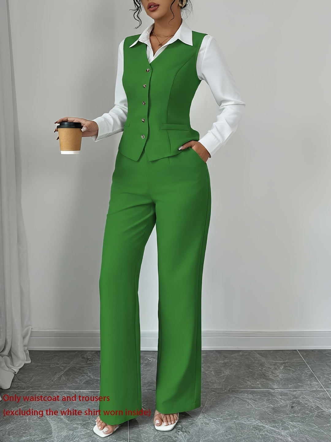 Carmela | Conjunto de chaleco y pantalón de pierna ancha
