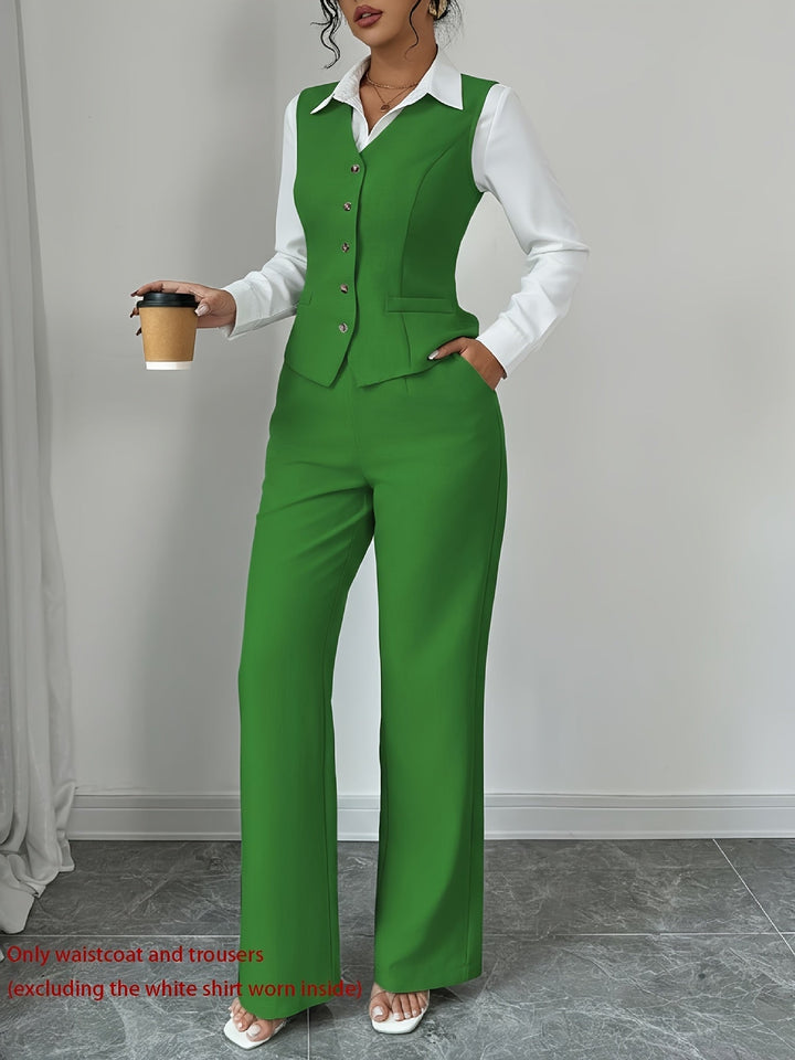Carmela | Conjunto de chaleco y pantalón de pierna ancha