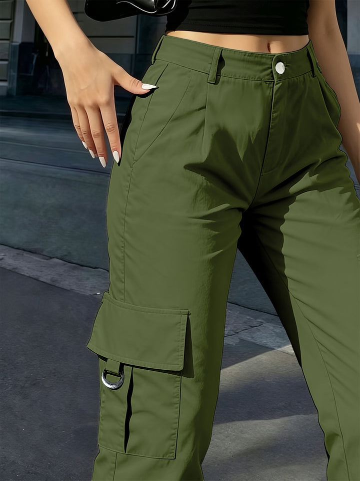 Alida | Pantalón cargo tiro alto de pierna ancha