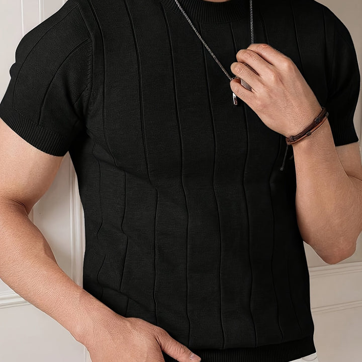 Ezequiel | Polera de punto acanalado manga corta