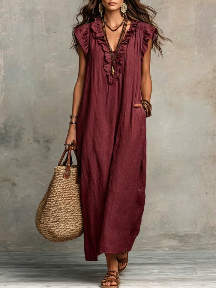 Aitana | Vestido largo con volantes