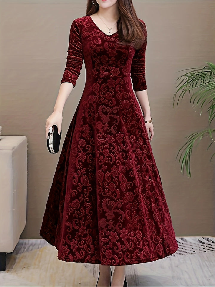 Elena | Vestido midi elegante de manga larga