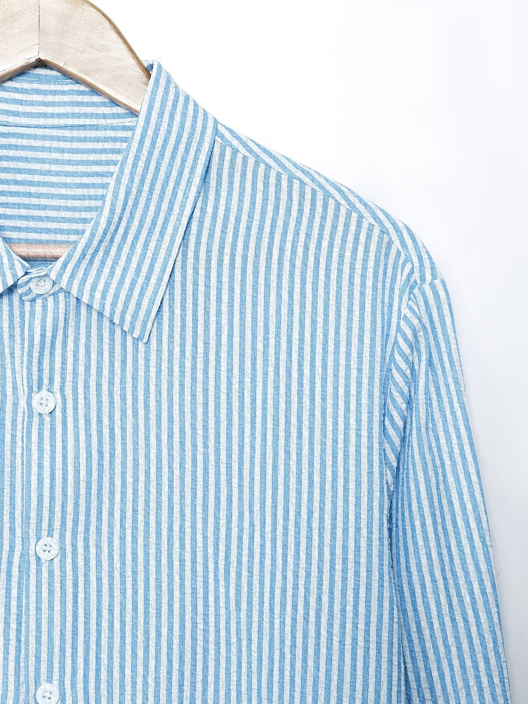 Kurt | Camisa de rayas con textura manga larga
