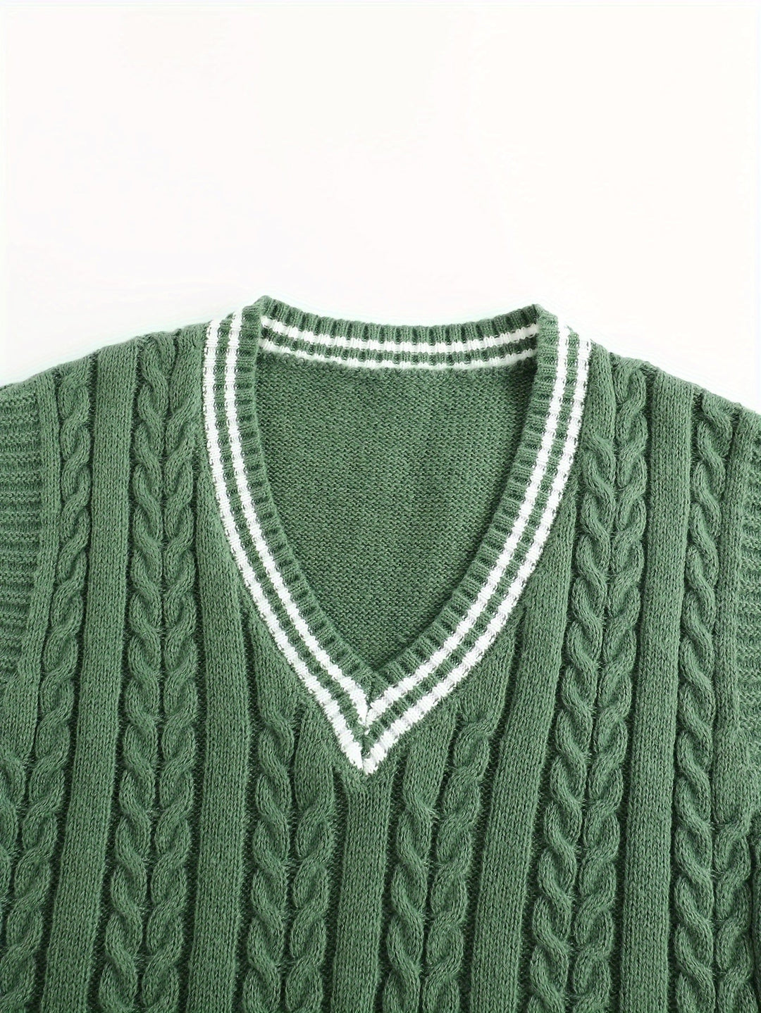 Harold | Chaleco de punto trenzado cuello V