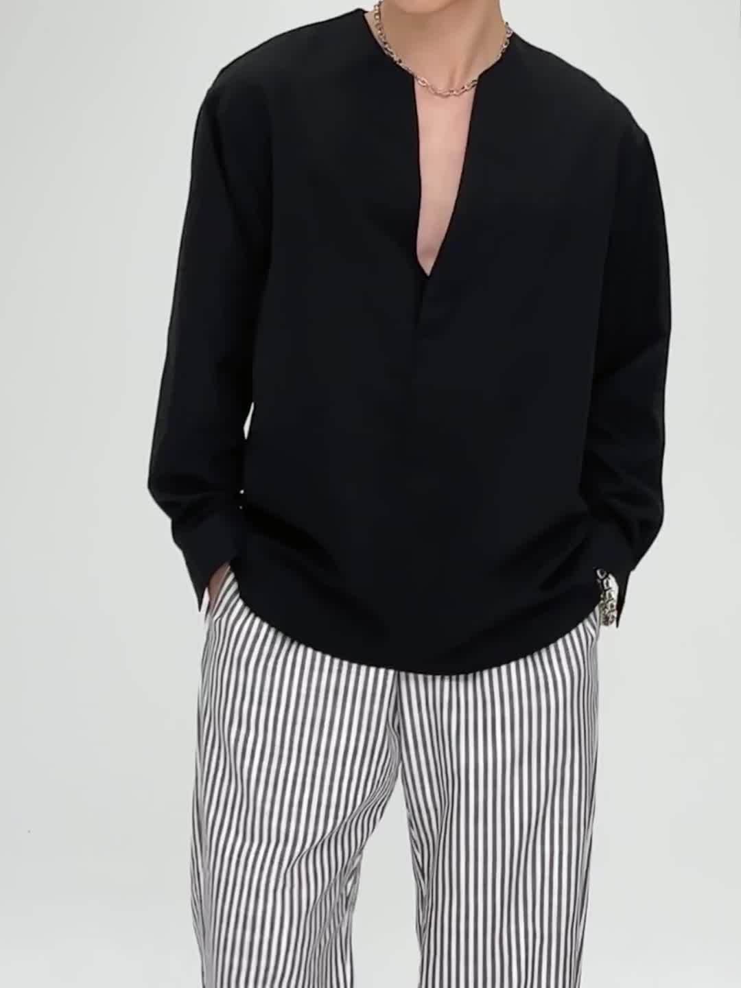 Pedro | Camisa cuello V sin cuello