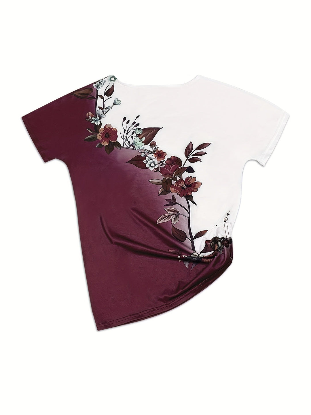 Sujey | Polera floral cuello redondo