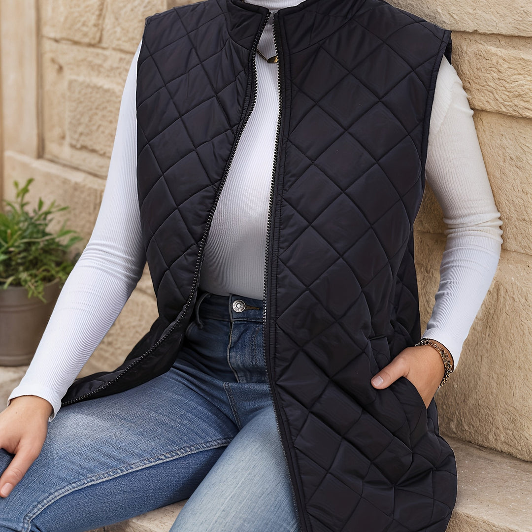 Arlette | Chaleco largo acolchado rombos
