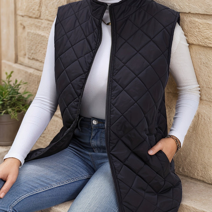 Arlette | Chaleco largo acolchado rombos