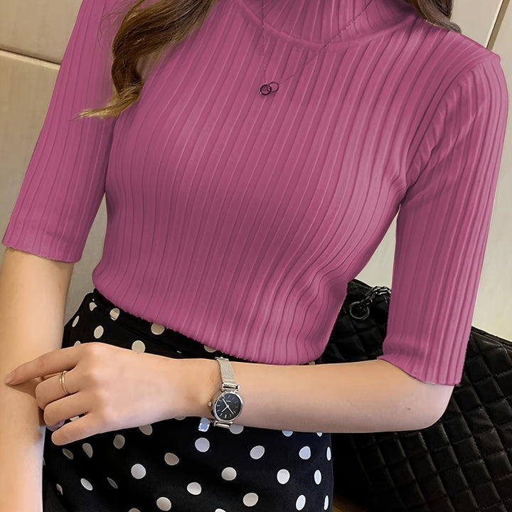 Nubia | Top acanalado cuello alto
