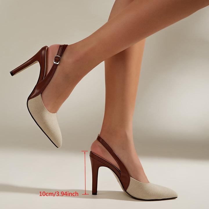 Natalia | Zapatos de taco slingback en contraste