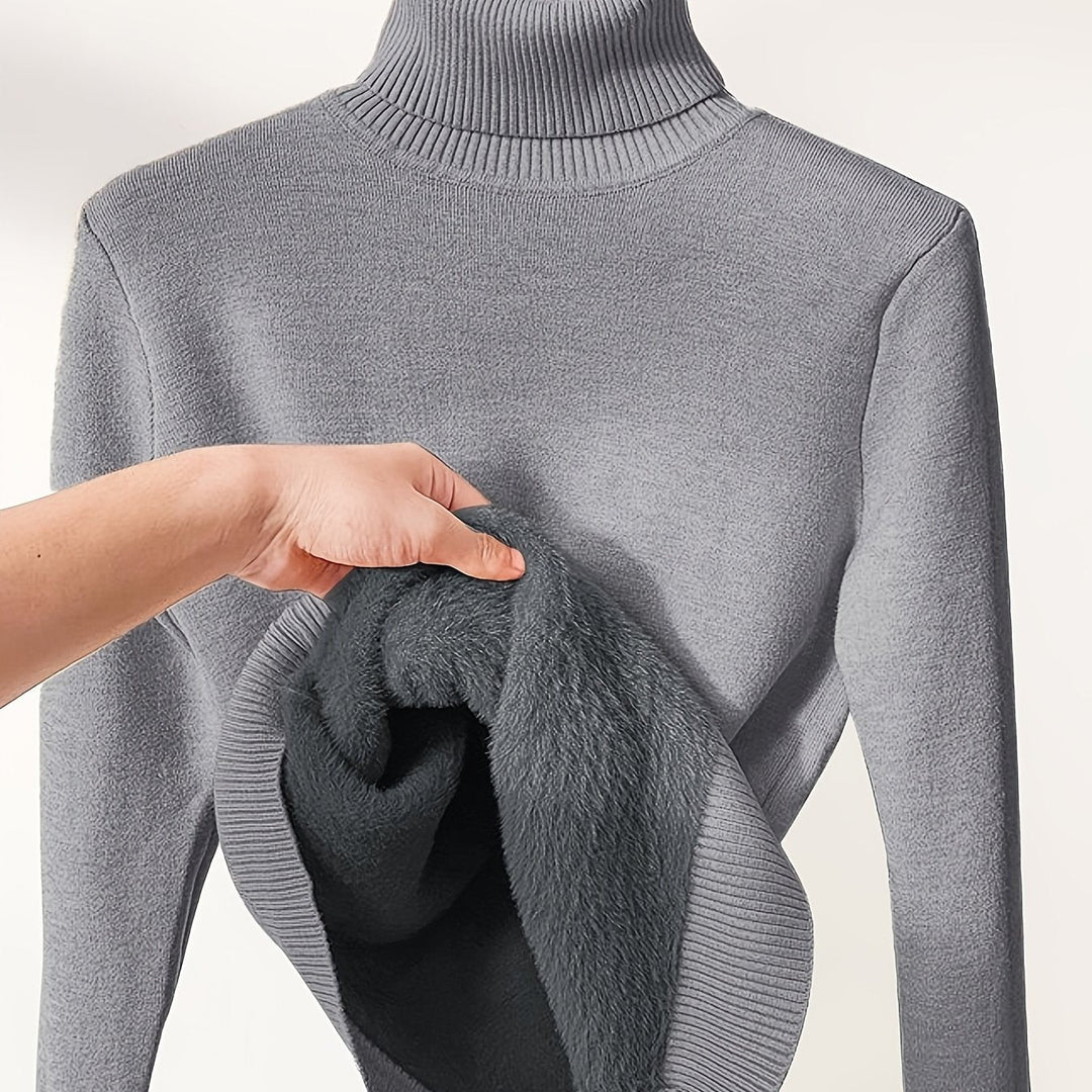 Linda | Sweater cuello alto con forro afelpado