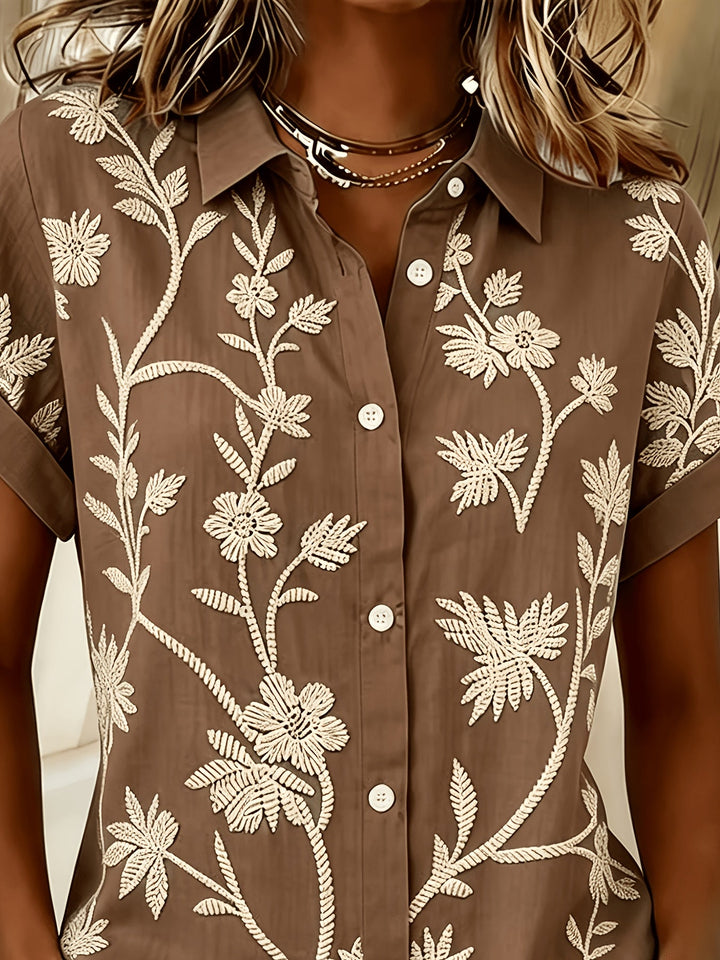 Lilian | Blusa camisera con estampado botánico