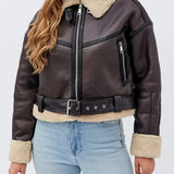 Marcela | Chaqueta biker forrada en peluche