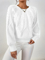 Verónica | Sweater de punto trenzado cuello redondo
