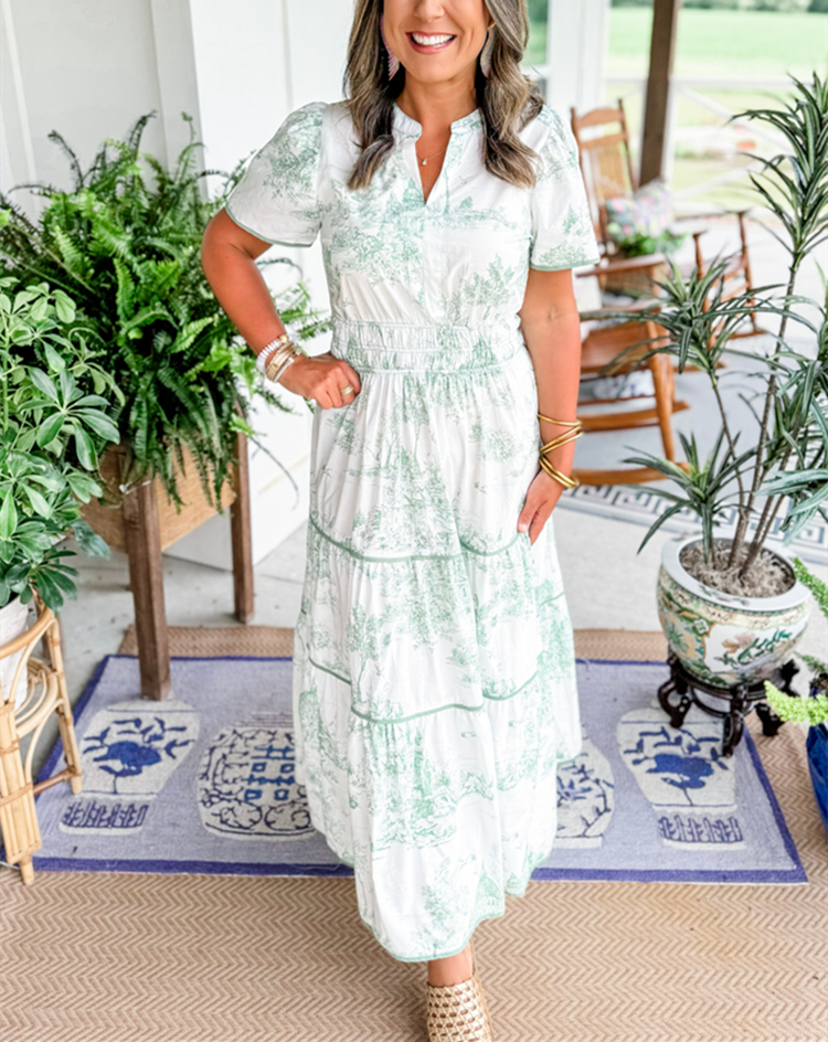 Carla Andrea | Vestido largo estampado toile
